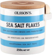 Load image into Gallery viewer, Sea Salt Flakes Stoneware Jar 250g

